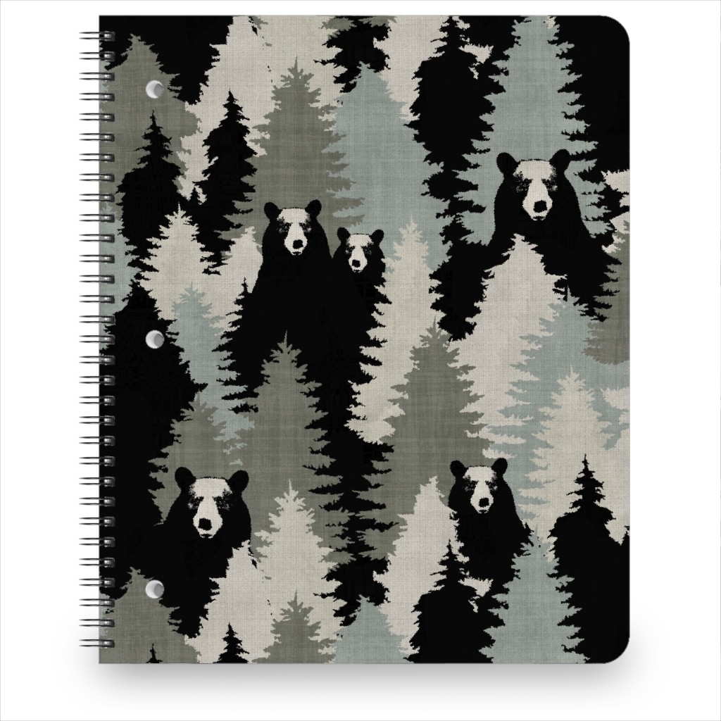 Bears Texture - Green Notebook, 8.5x11, Green
