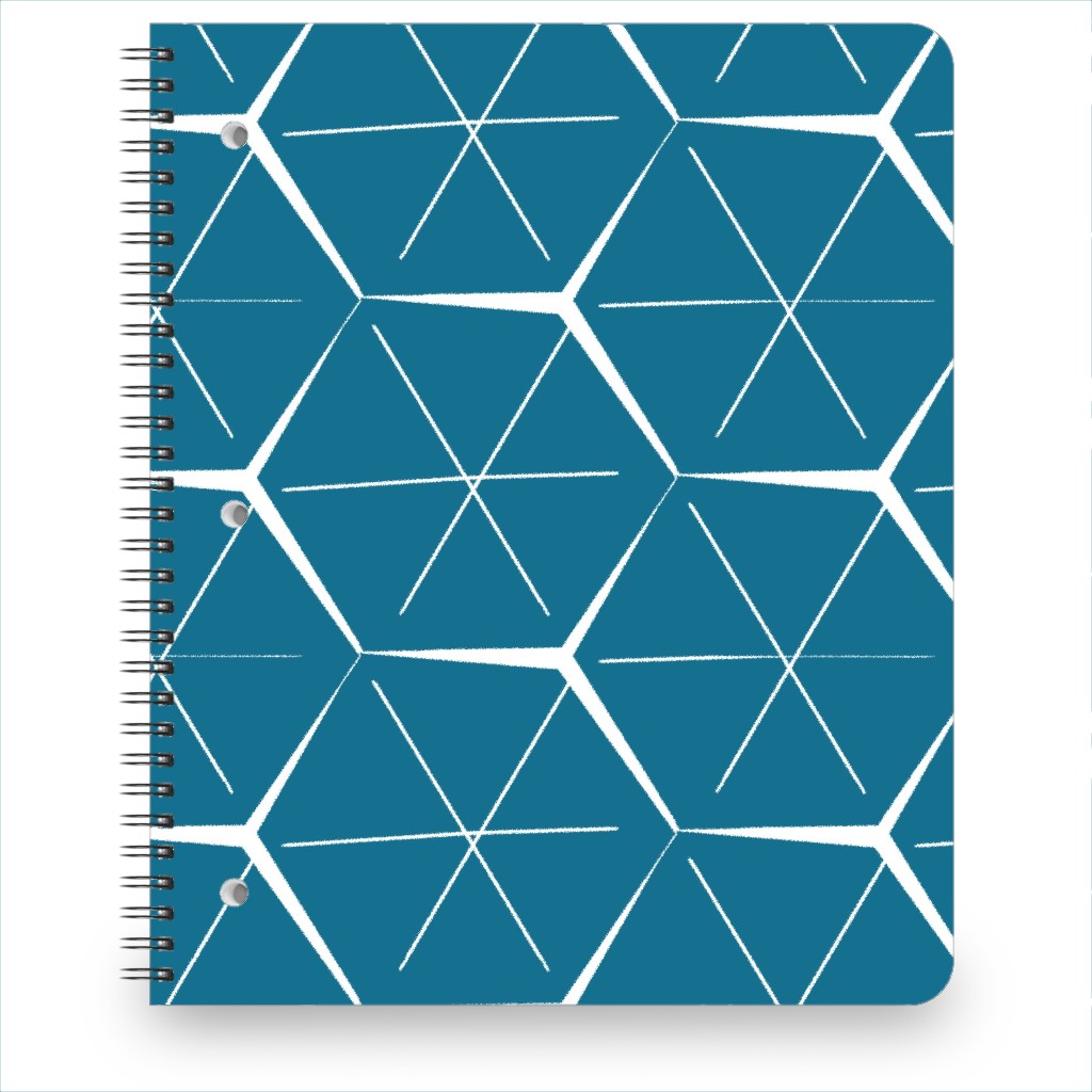 Hexagons - Blue Notebook, 8.5x11, Blue, True Blue