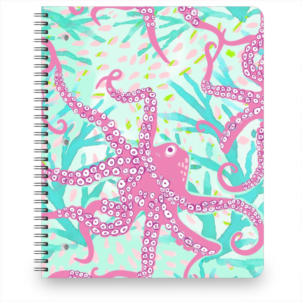 Oceana - Pink and Teal Notebook, 8.5x11, Multicolor