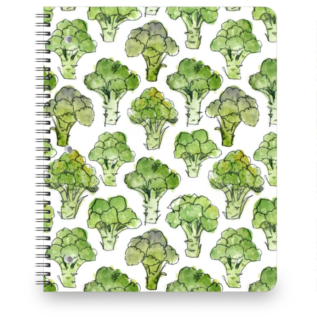 Broccoli - Green Notebook, 8.5x11, Green