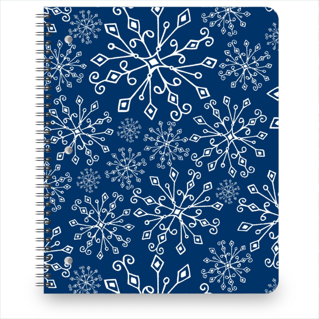 Frost Snowflakes Notebook, 8.5x11, Blue