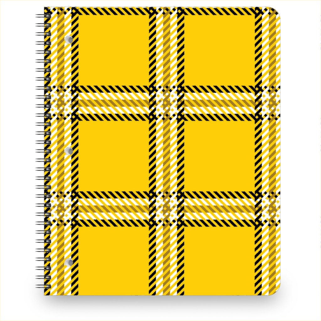 Cher's Plaid Notebook, 8.5x11, Yellow, Classic Yellow