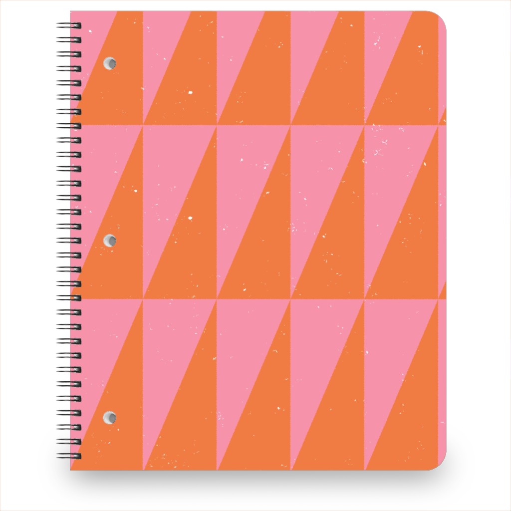 Dual Traingles - Pink Notebook, 8.5x11, Pink