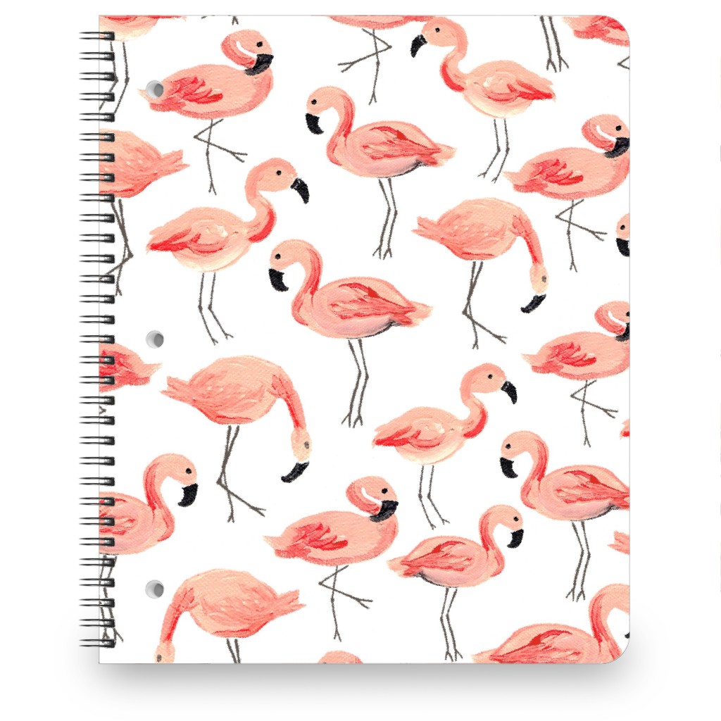 Flamingo Party - Pink Notebook, 8.5x11, Pink