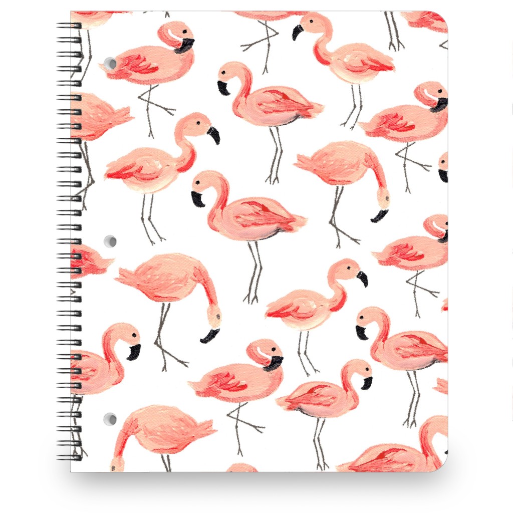 Flamingo Party - Pink Notebook, 8.5x11, Pink, Bright Pink