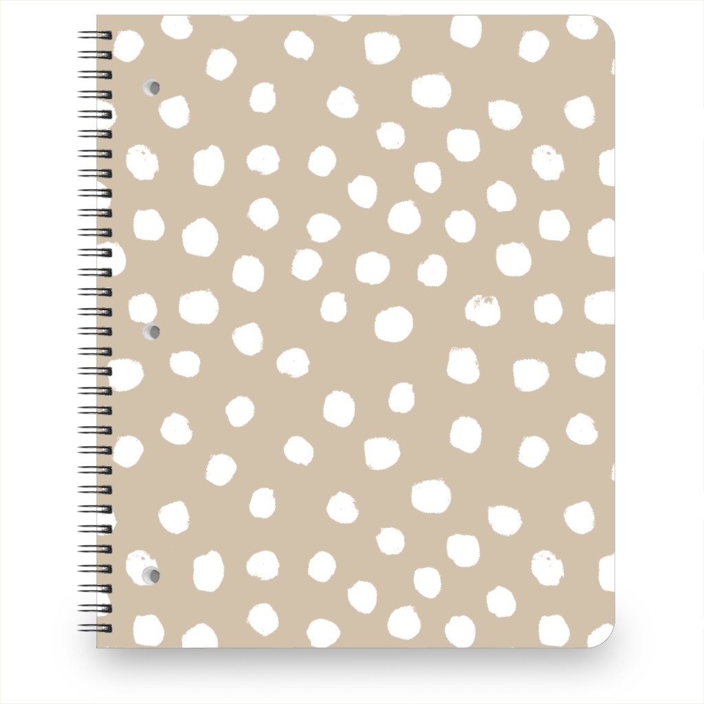 Soft Painted Dots Notebook, 8.5x11, Beige, Alpaca