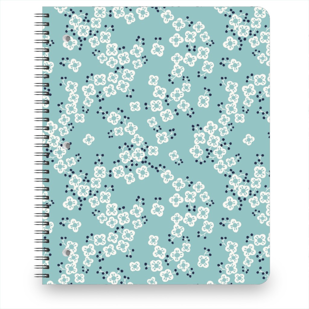 Japanese Blossom - Blue Notebook, 8.5x11, Blue