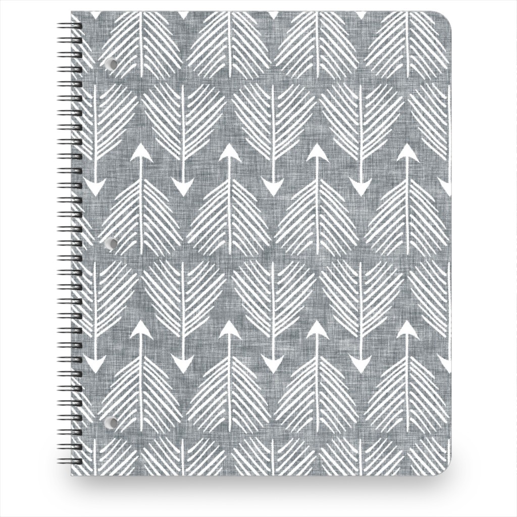 Django Arrows Notebook, 8.5x11, Gray, Silver