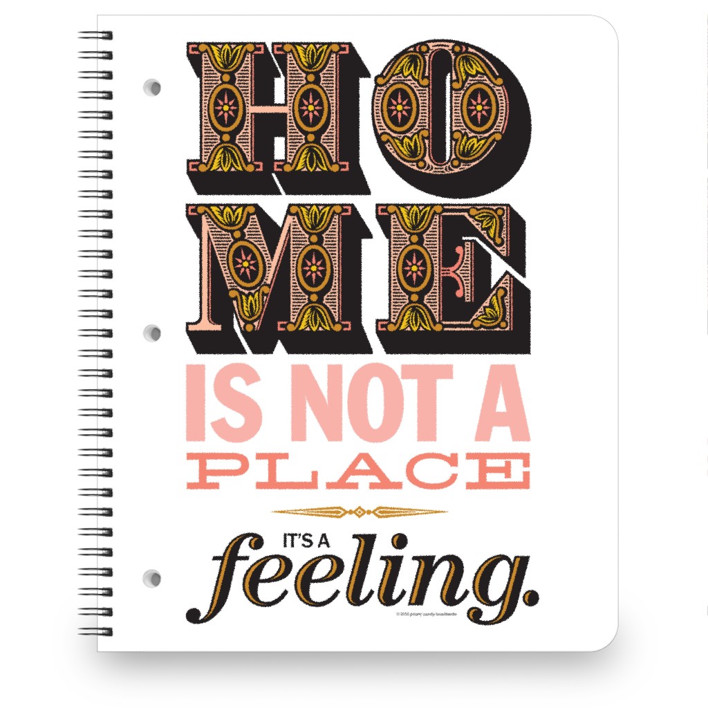 Home Is a Feeling Notebook, 8.5x11, Multicolor
