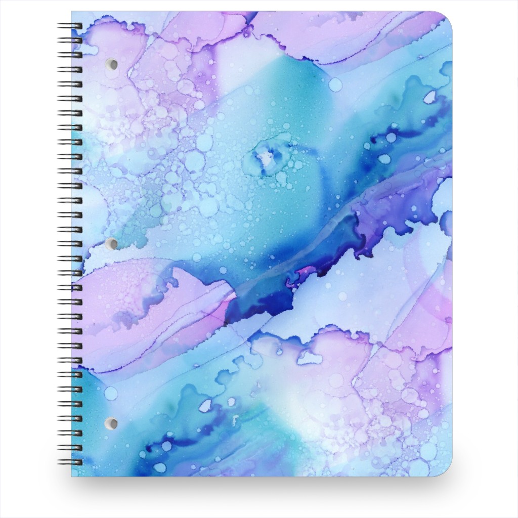 Watercolor Waves - Blue and Purple Notebook, 8.5x11, Blue, True Blue