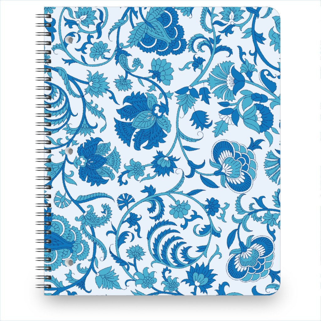 Indian Block Print - Blue Notebook, 8.5x11, Blue, True Blue