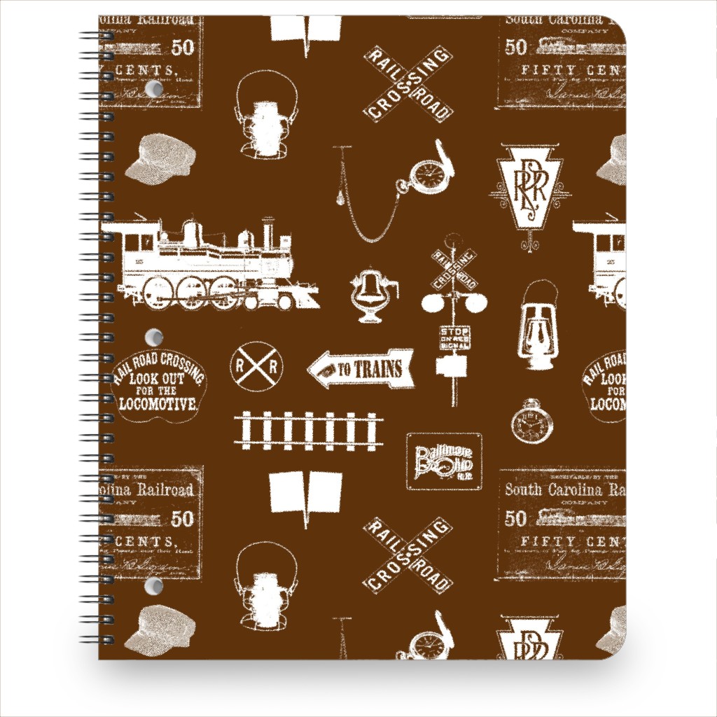 Railroad Notebook, 8.5x11, Brown, Chocolate