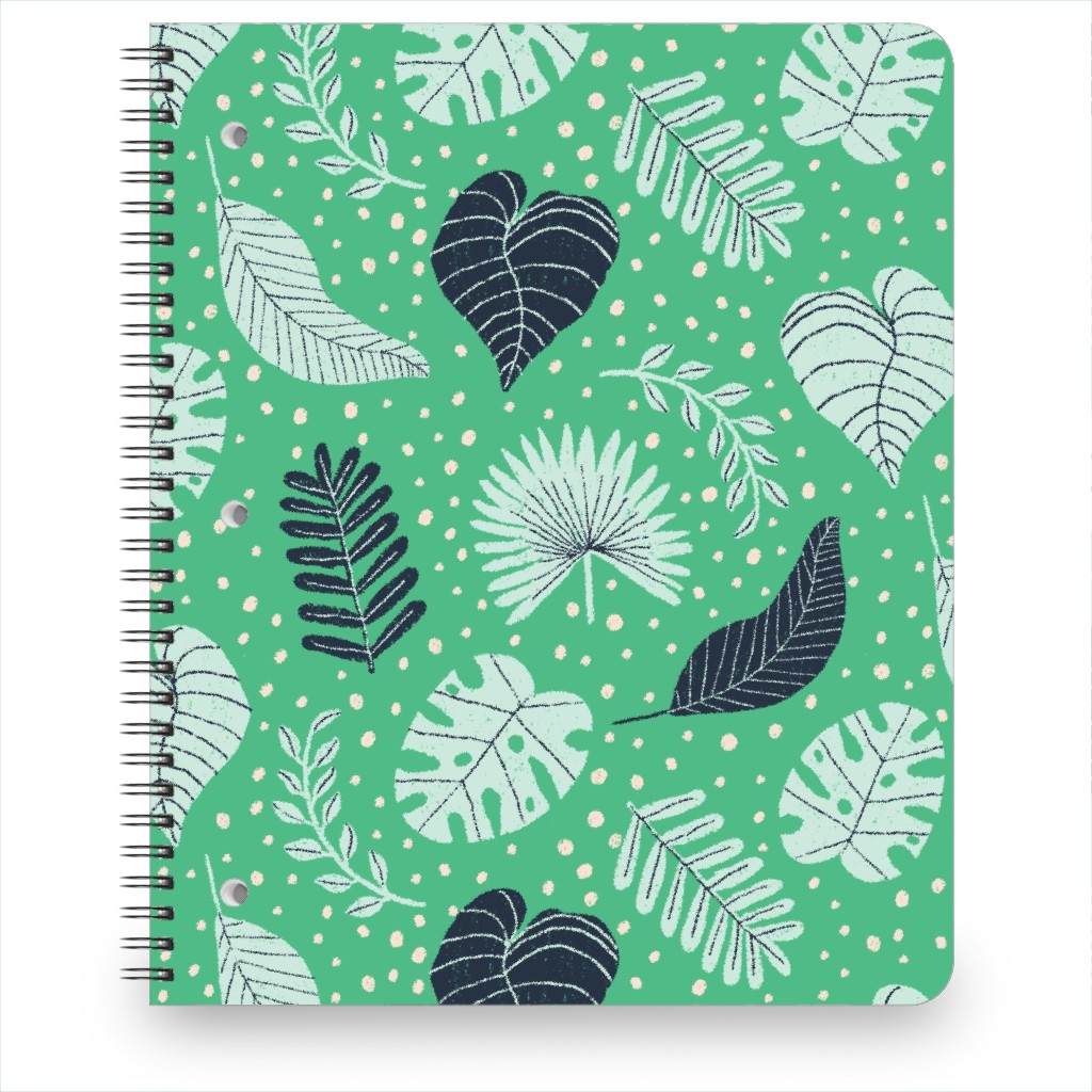 Leafy Jungle - Green Notebook, 8.5x11, Green