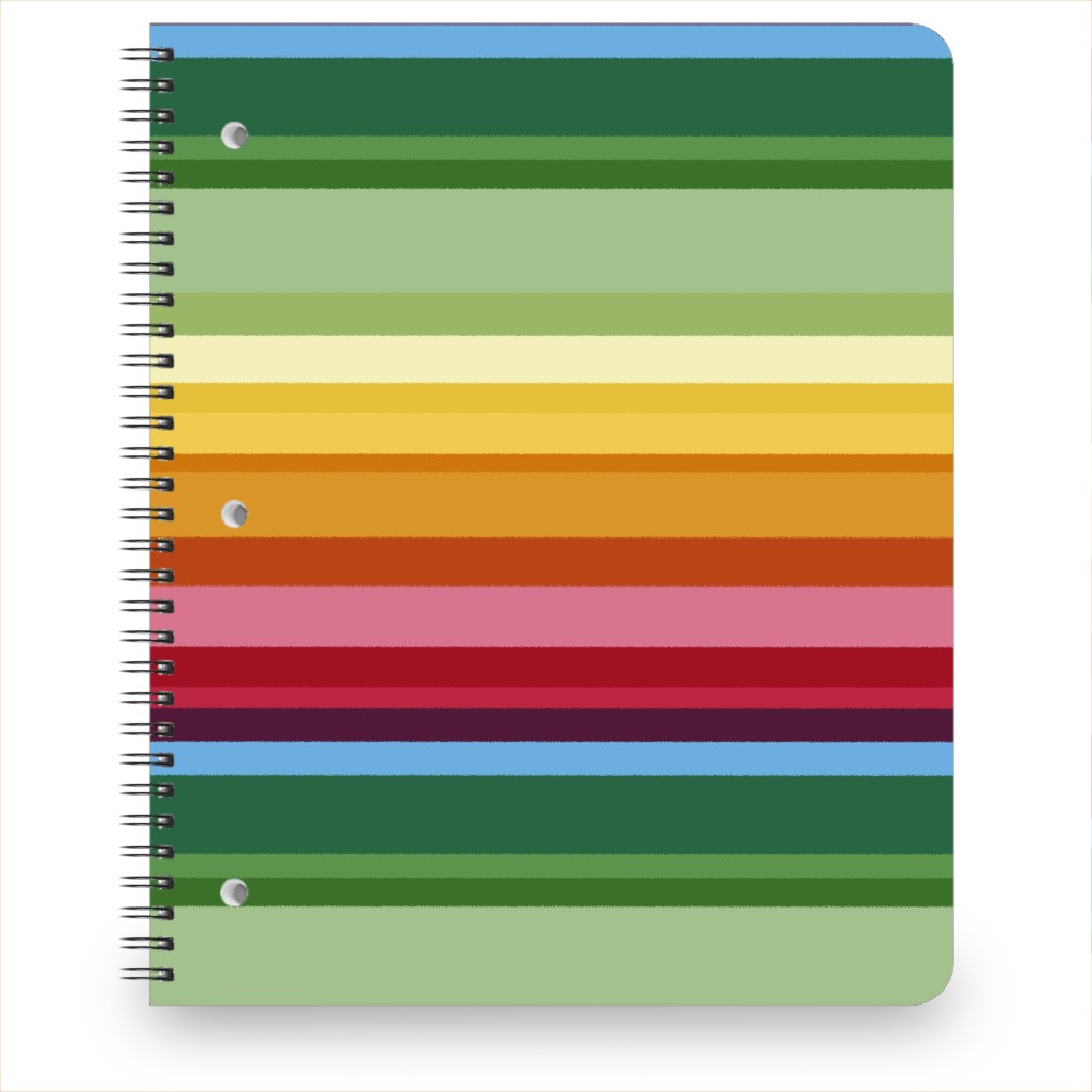 Rainbow Stripe Notebook, 8.5x11, Multicolor