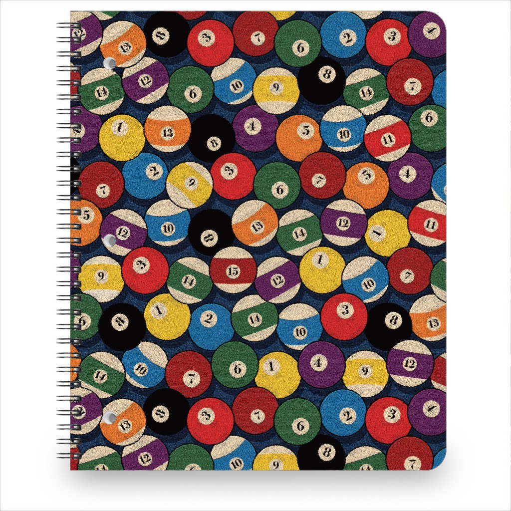 Billiard Bowls - Multi Notebook, 8.5x11, Multicolor