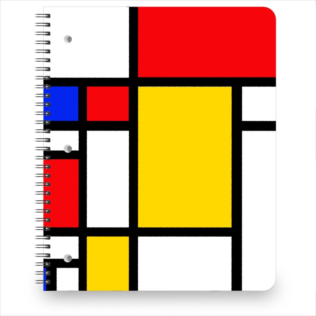 Mondrian Notebook, 8.5x11, Multicolor