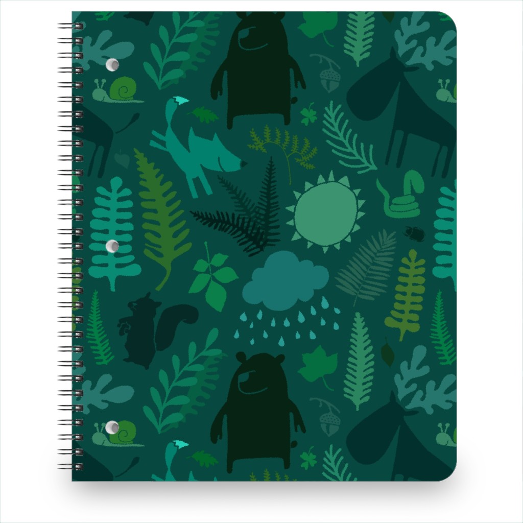 Pnw Forest - Emerald Green Notebook, 8.5x11, Green, Classic Green