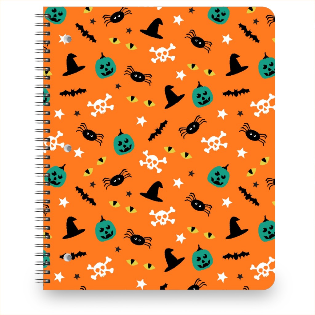 Halloween 2 - Orange Notebook, 8.5x11, Orange