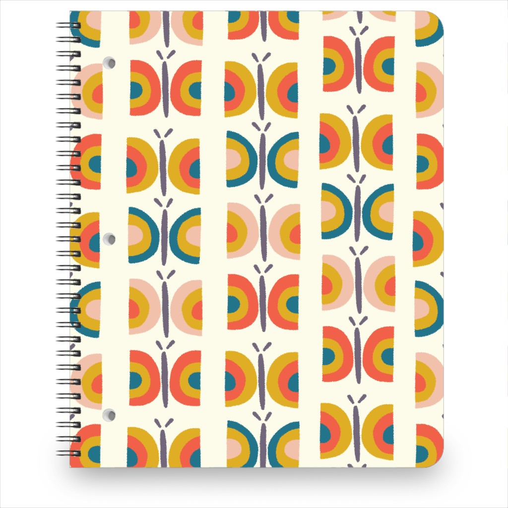 Retro Butterflies - Multi Notebook, 8.5x11, Multicolor