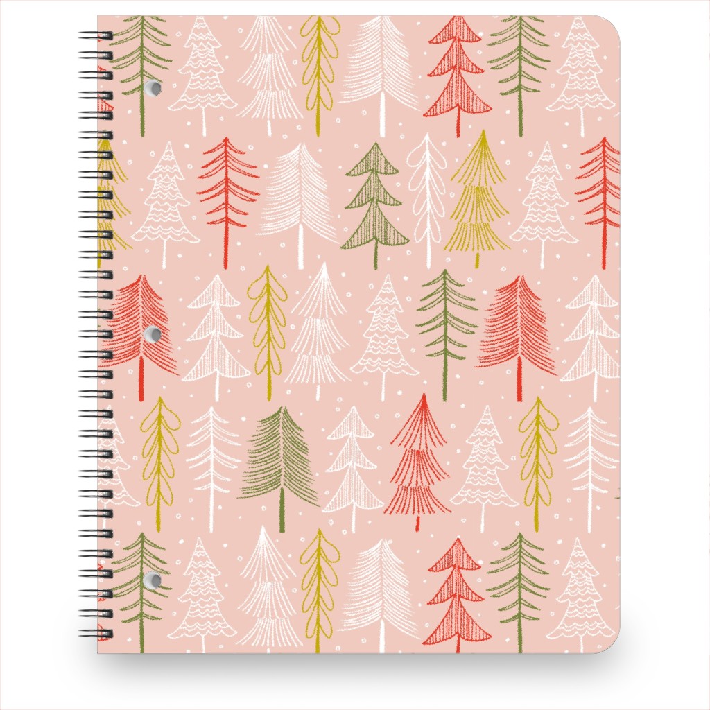 Oh' Christmas Tree Notebook, 8.5x11, Pink