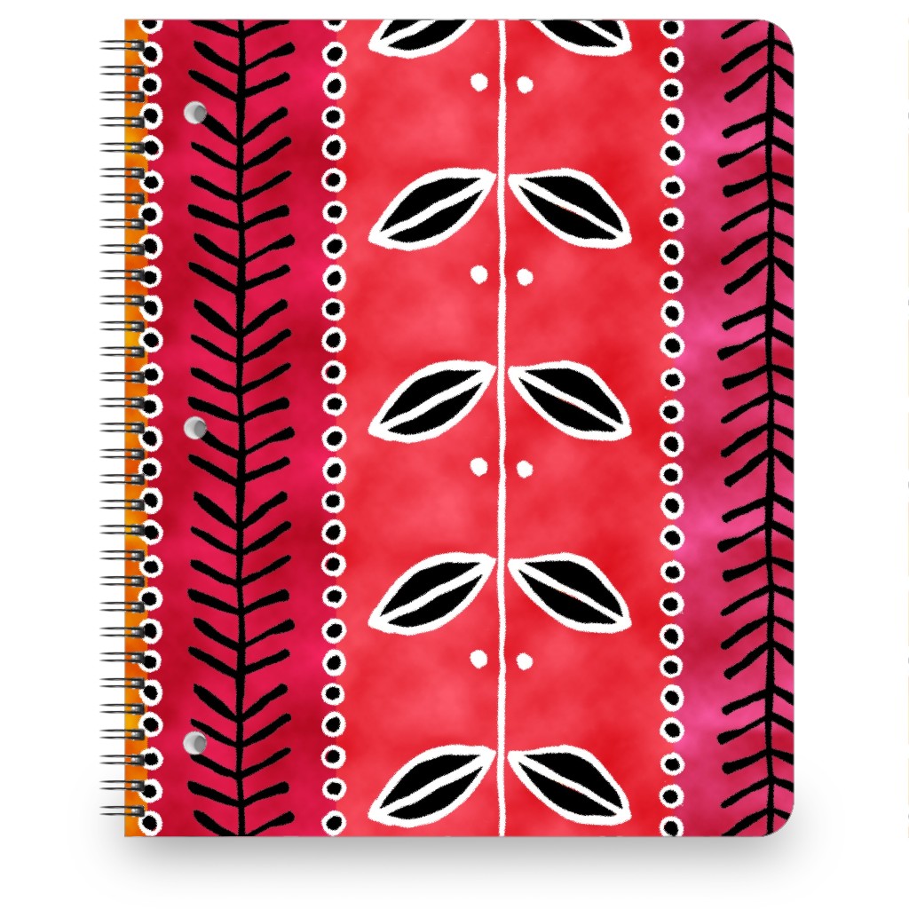 Ribbons Notebook, 8.5x11, Red