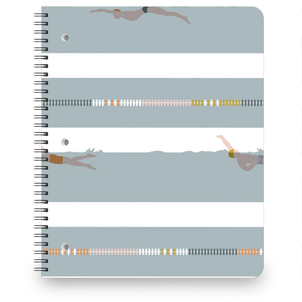 Swimming Laps Stripe - Multicolor Notebook, 8.5x11, Multicolor