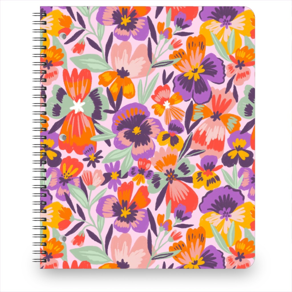 Pansies Notebook, 8.5x11, Multicolor