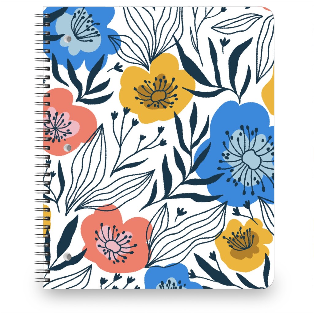 Colorful Flowers - Multi Notebook, 8.5x11, Multicolor