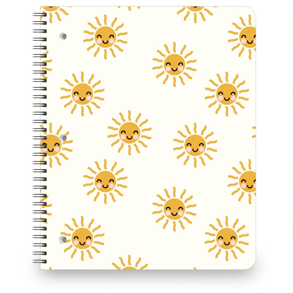 Cute Sunshine - Yellow Notebook, 8.5x11, Yellow