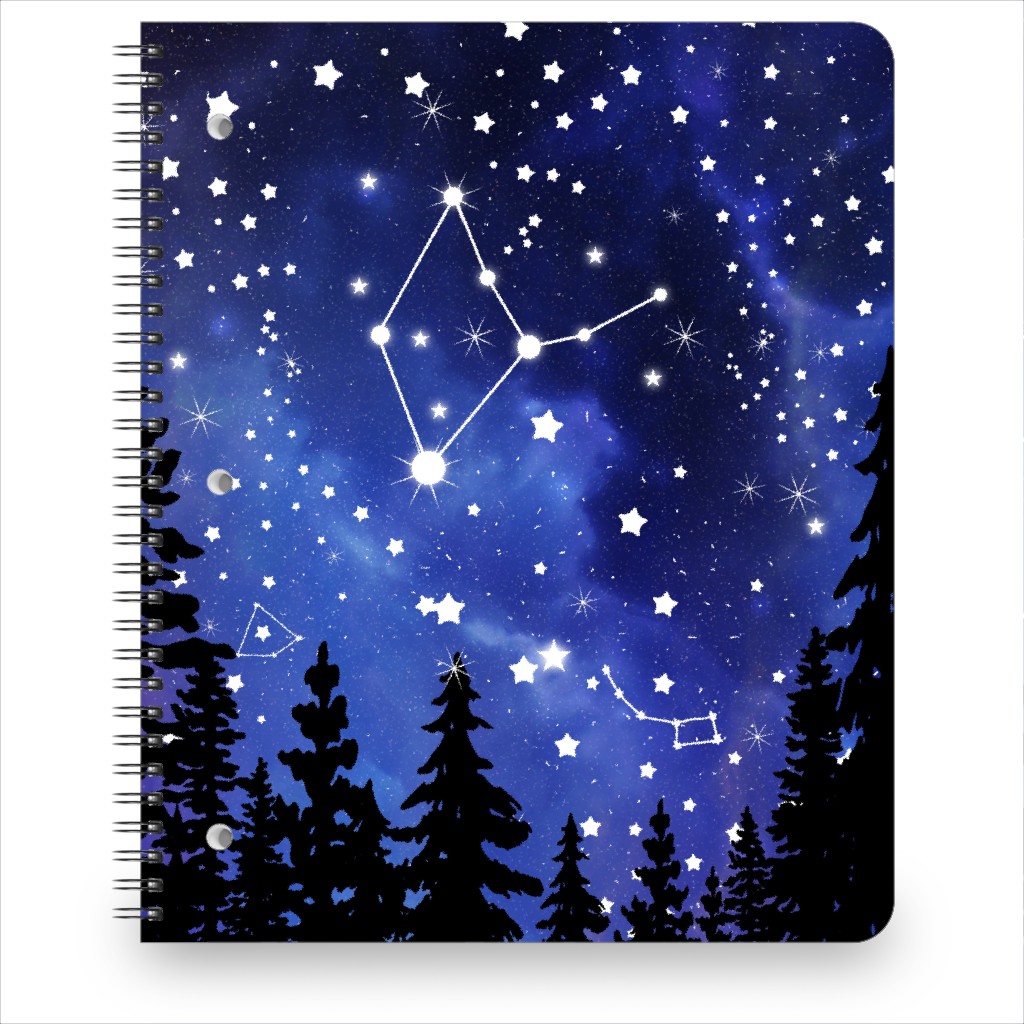 Night Sky Constellations - Blue Notebook, 8.5x11, Blue