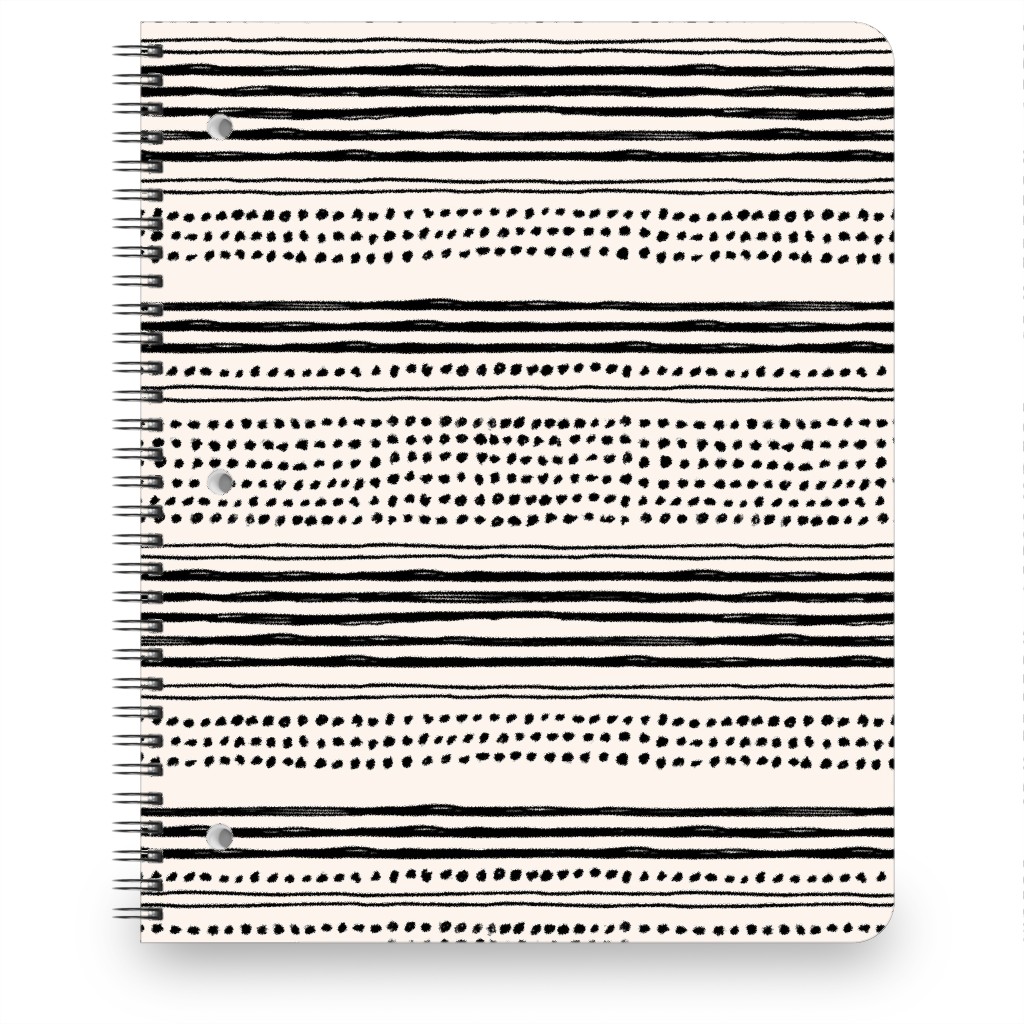 Minimal Mudcloth Notebook, 8.5x11, Beige