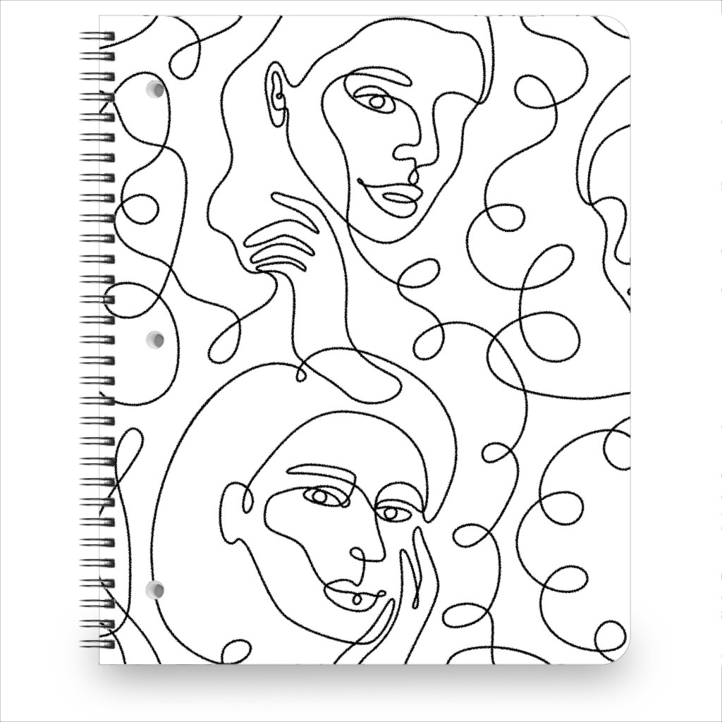 Hand Drawn Women Notebook, 8.5x11, White