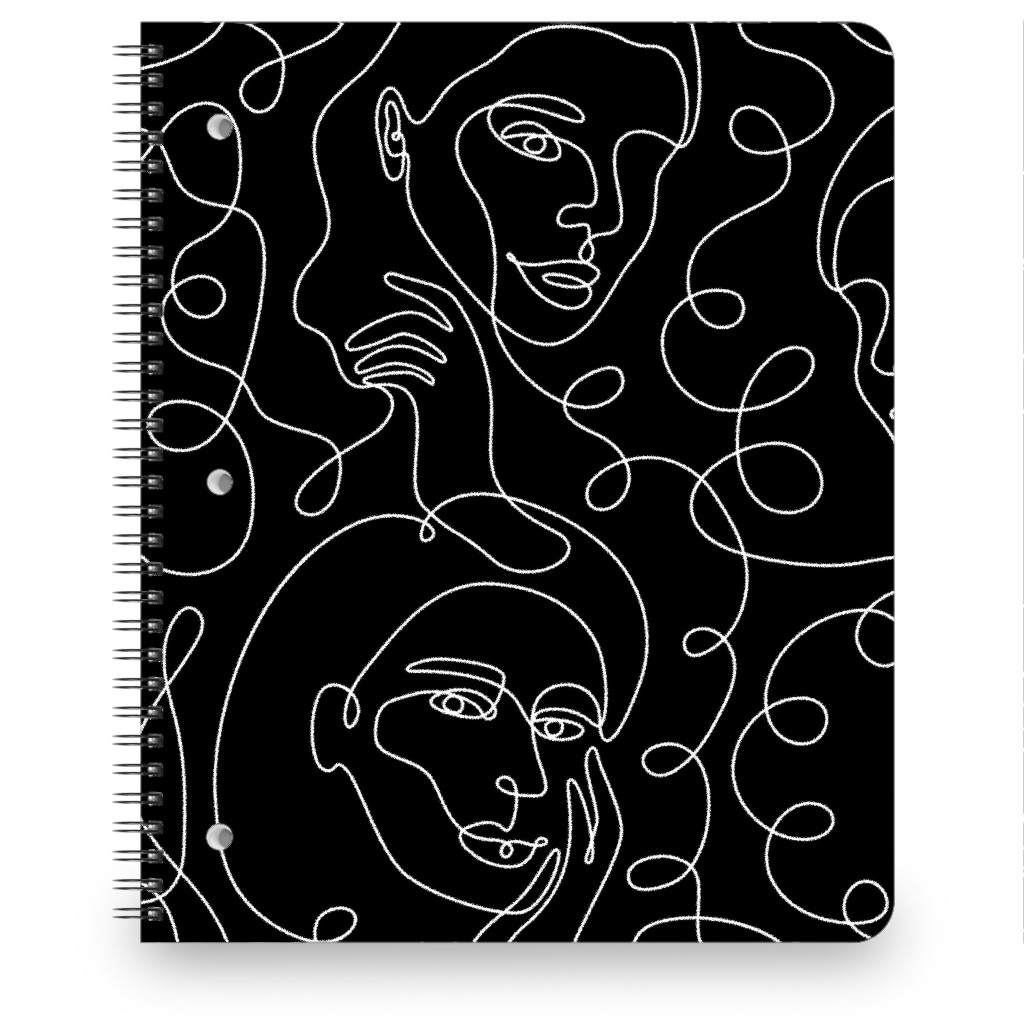 Hand Drawn Women Notebook, 8.5x11, Black