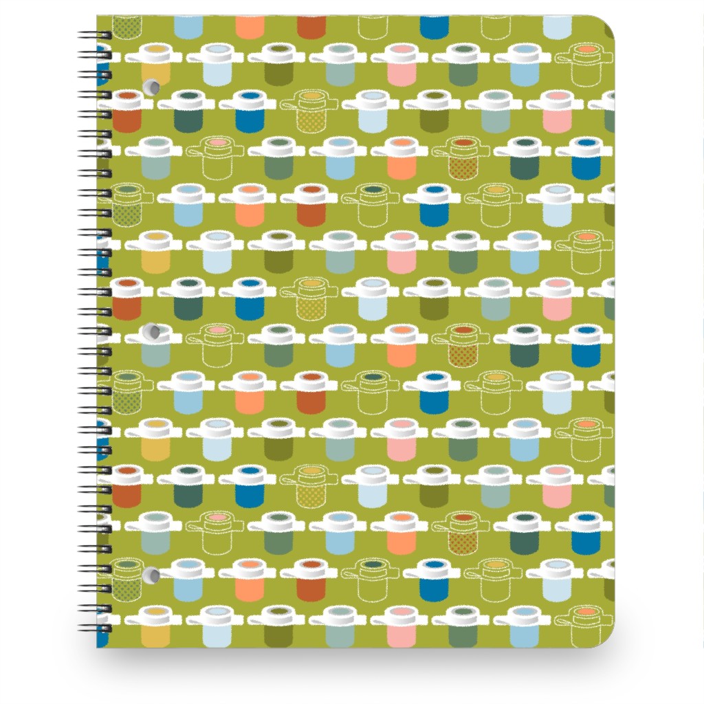 Paint Pots Notebook, 8.5x11, Green