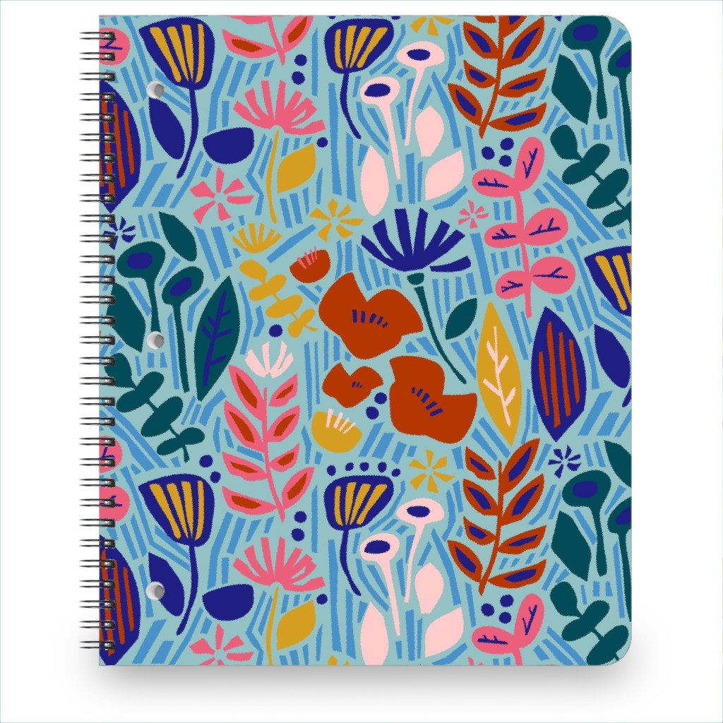 Paper Cut Floral Garden Notebook, 8.5x11, Multicolor, Sea