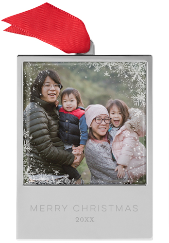 Snowflake Frost Engraved Ornament, White