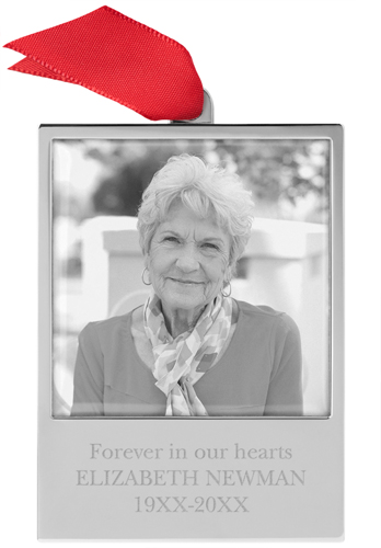 Memorial Photo Gallery Engraved Ornament, Multicolor