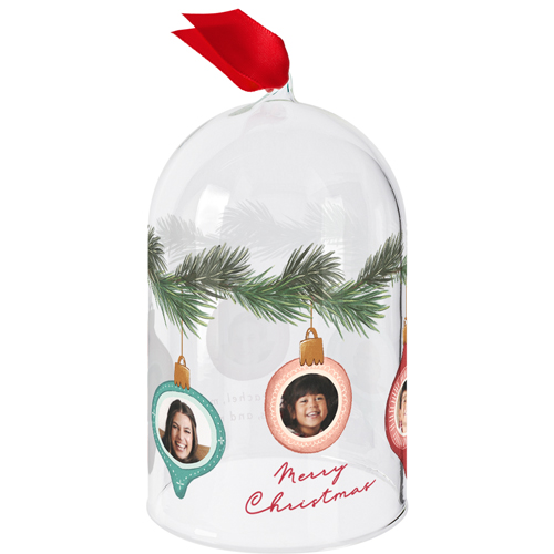 Ornament Faces Glass Cloche Ornament, White, Cloche, white