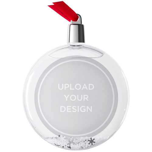 Upload Your Own Design Snow Globe Ornament, Multicolor, Circle