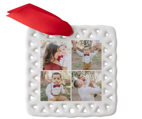 Gallery of Four Ceramic Ornament, Multicolor, Square