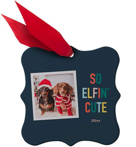 So Elfin Cute Metal Ornament, Black, Square Bracket