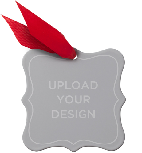 Upload Your Own Design Square Metal Ornament, Multicolor, Square Bracket