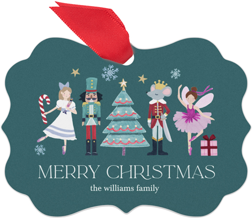 Little Sleepies Nutcracker Ballet Metal Ornament, Green, Rectangle Bracket, tropical