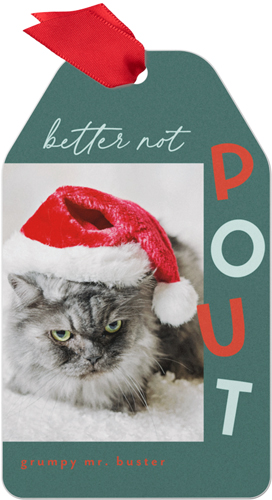 Better Not Pout Metal Ornament, Blue, Gift Tag