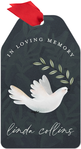 Memorial Dove Metal Ornament, Beige, Gift Tag