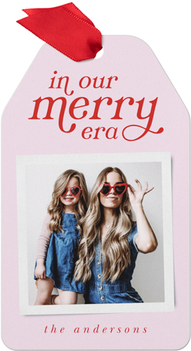 Merry Era Metal Ornament, Red, Gift Tag