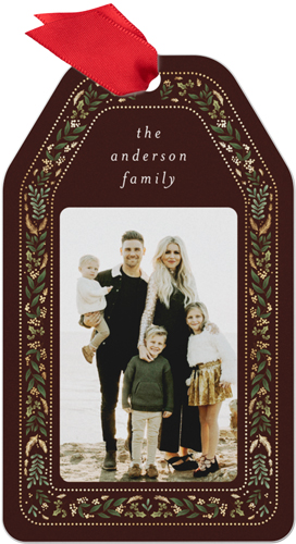 Elegant Botanicals Metal Ornament, Brown, Gift Tag, cacao