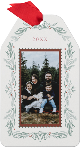 Scalloped Garland Metal Ornament, Beige, Gift Tag, cream