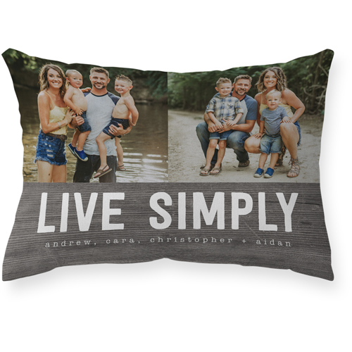 Live Simply Outdoor Pillow, 14x20, Single Sided, Brown
