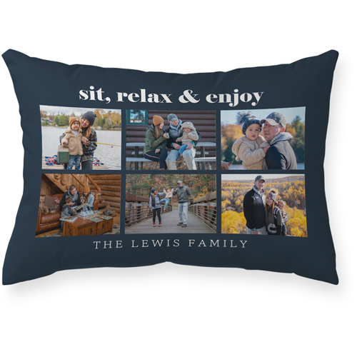 Grid Gallery Of Six Outdoor Pillow, 14x20, Double Sided, Multicolor